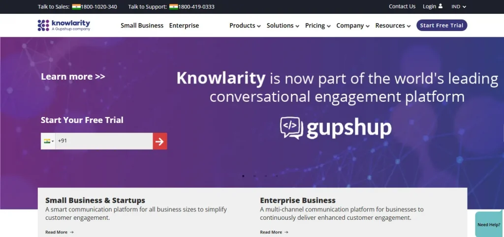 Knowlarity cloud telephony interface for SMBs
