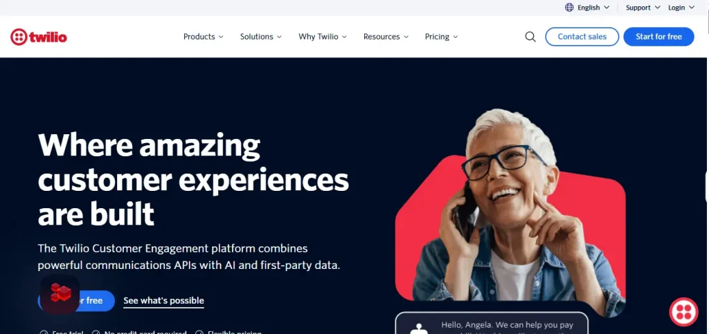 Twilio communication platform interface for cloud telephony