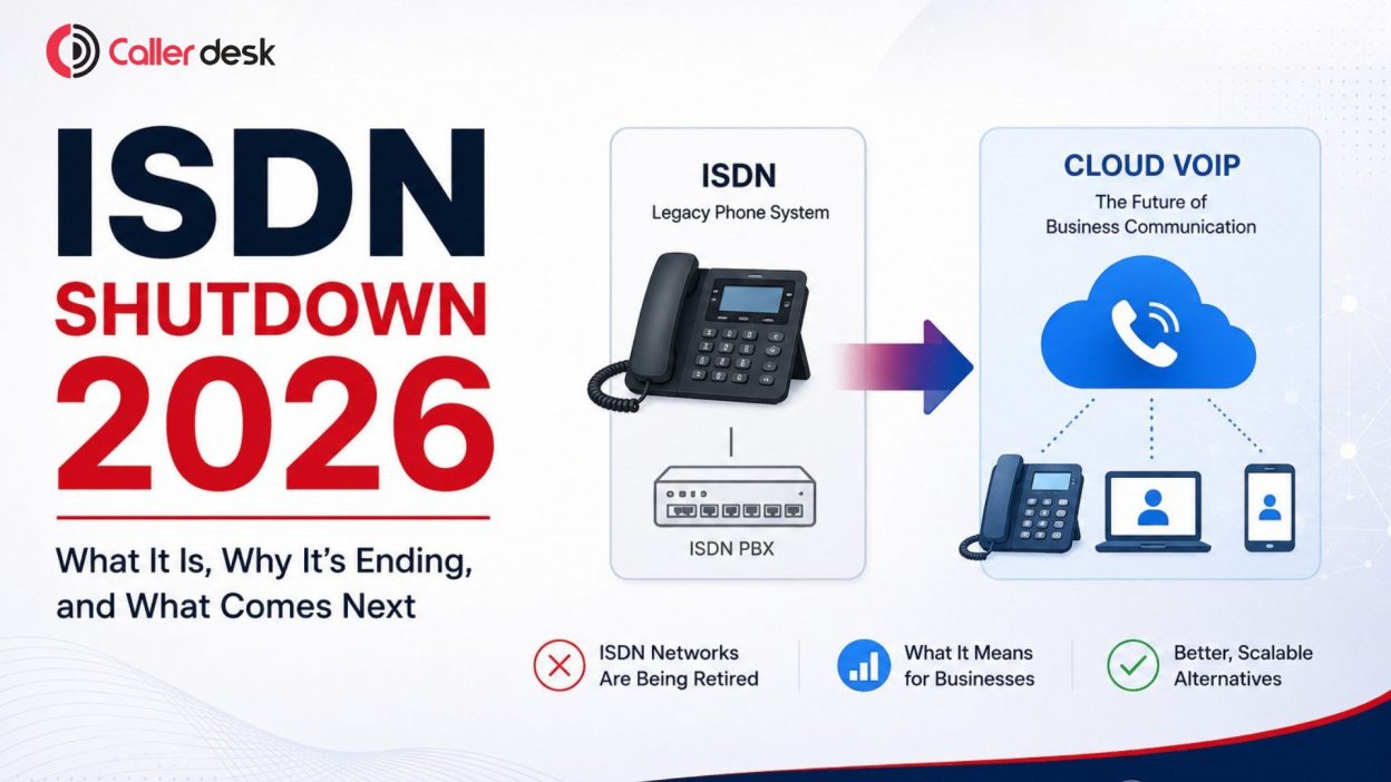 ISDN shutdown 2026 infographic showing the transition from ISDN phone systems and PBX infrastructure to cloud VoIP solutions for modern business communication.