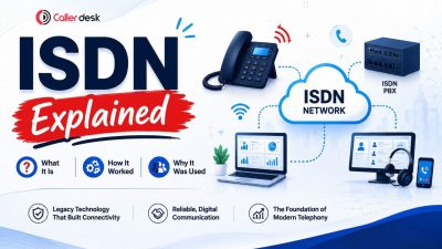 ISDN explained infographic showing how the ISDN network connects business phones, ISDN PBX systems, computers, and communication devices for reliable digital communication.