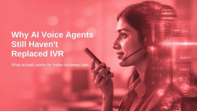 Customer support agent with headset on a call, showing why AI voice agents haven't replaced IVR